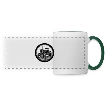 Tracteur - Mug panoramique contrasté et blanc - blanc/vert foncé - Devant