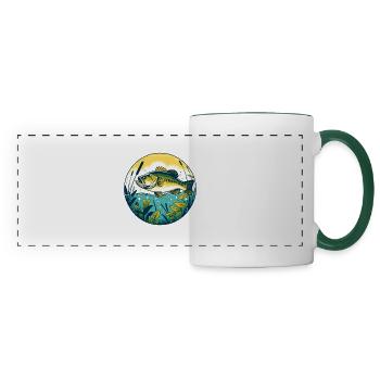 Achigan à grande bouche - Mug panoramique contrasté et blanc - blanc/vert foncé - Devant