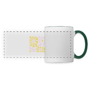 Le pouvoir des fleurs pastel - Mug panoramique contrasté et blanc - blanc/vert foncé - Devant
