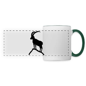 Ibex on Mountain - Panoramic Mug - white/dark green - Front