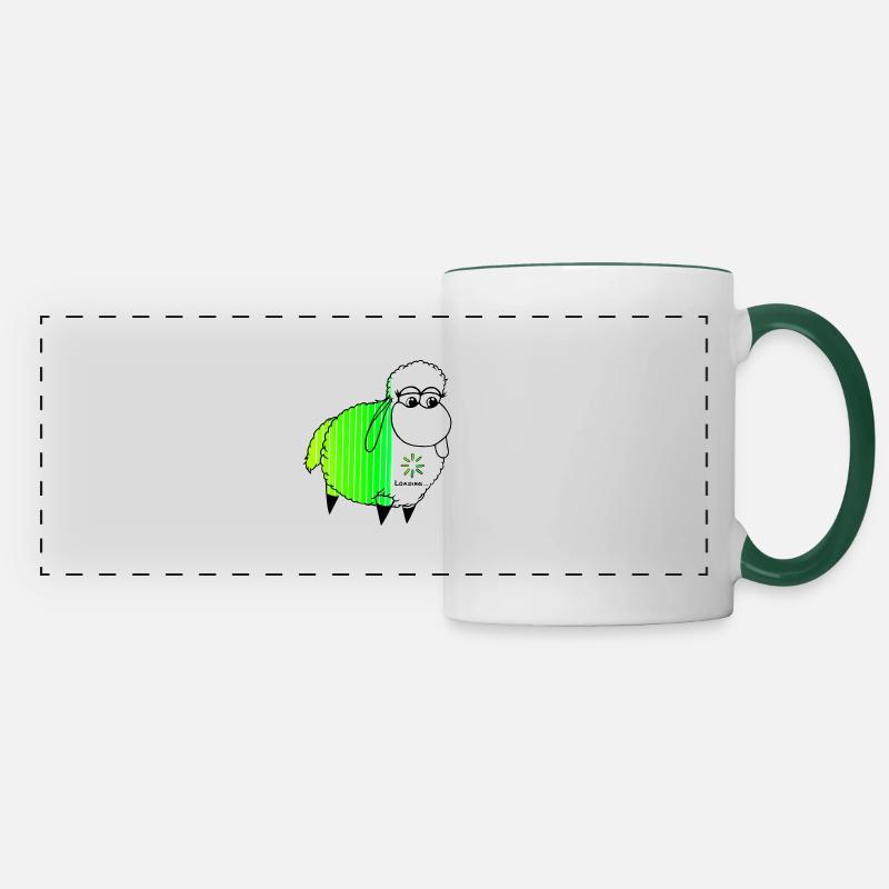 Wolly Sheepling Loading Beam Sheep Gaming - Panoramic Mug - white/dark green