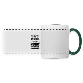 Lustiges Sprüche Design Rugby Cooler Spruch - Panoramatasse - Weiß/Dunkelgrün - Vorne