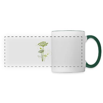 Silhouette of blooming fennel - Panoramic Mug - white/dark green - Front