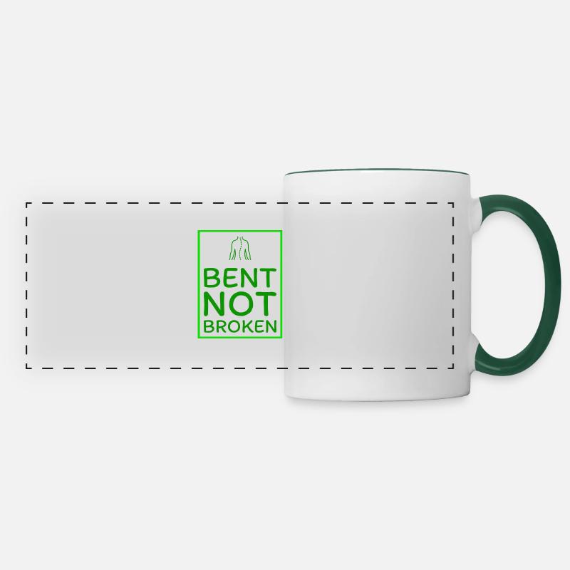 Bent not Broken lightgreen - Panoramic Mug - white/dark green