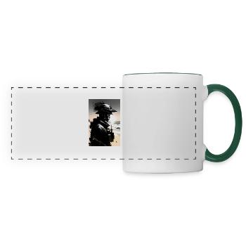 Soldat - Mug panoramique contrasté et blanc - blanc/vert foncé - Devant