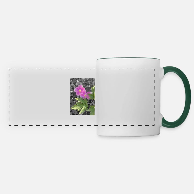 AUTUMN ANEMONES - Panoramic Mug - white/dark green