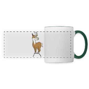 Mountain chamois, chamois on the mountain - Panoramic Mug - white/dark green - Front