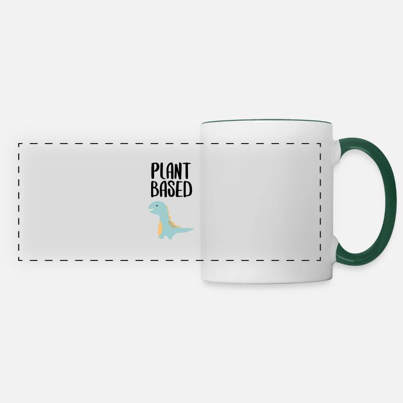 Plant based plant-based vegan saying font - Panoramic Mug - white/dark green