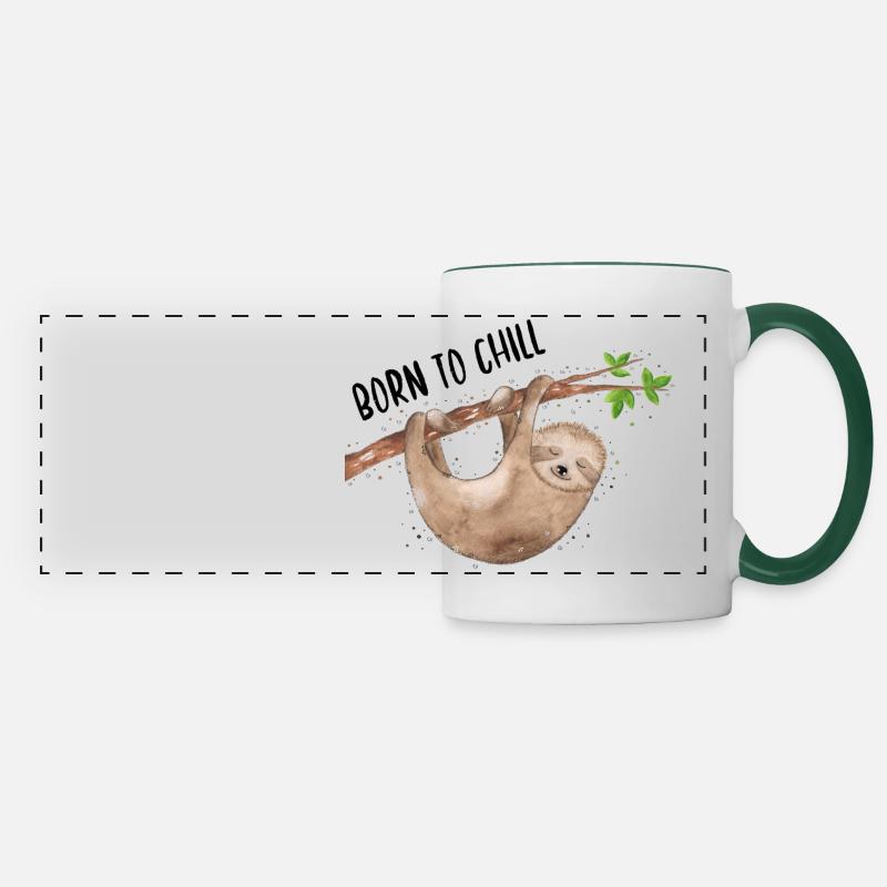 Sloth Chill - Panoramic Mug - white/dark green