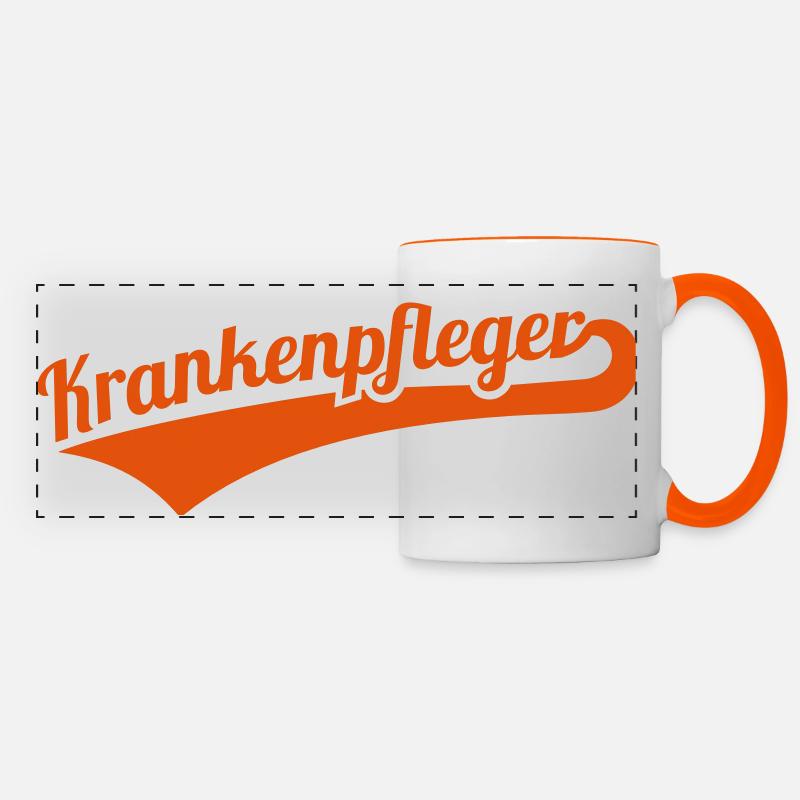 Krankenpfleger - Panoramatasse - Weiß/Orange