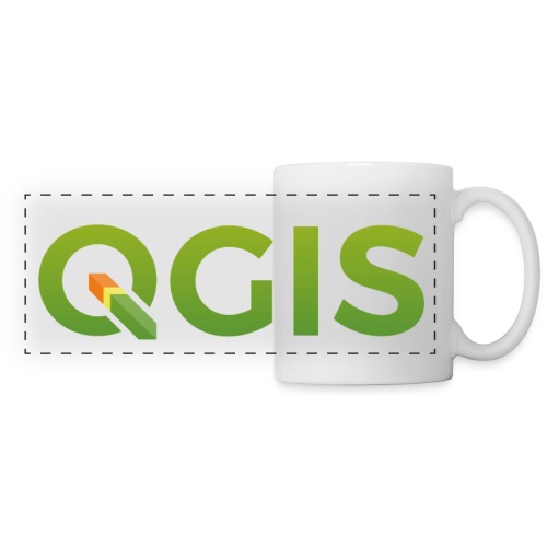 QGIS text logo - Panoramic Mug