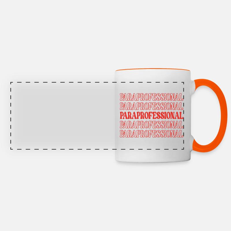 Aide-enseignant paraprofessionnel Aide-enseignant Aide-enseignant - Mug panoramique contrasté et blanc - blanc/orange