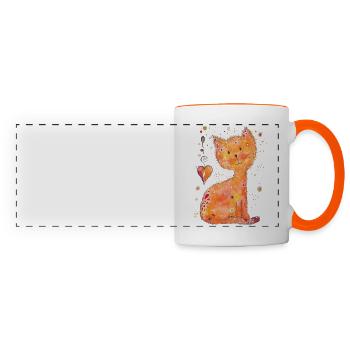Chat Mia - Mug panoramique contrasté et blanc - blanc/orange - Devant