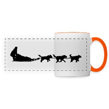 Husky - Malamute Musherteam von Musher-Shirts.de - Panoramatasse - Weiß/Orange - Vorne
