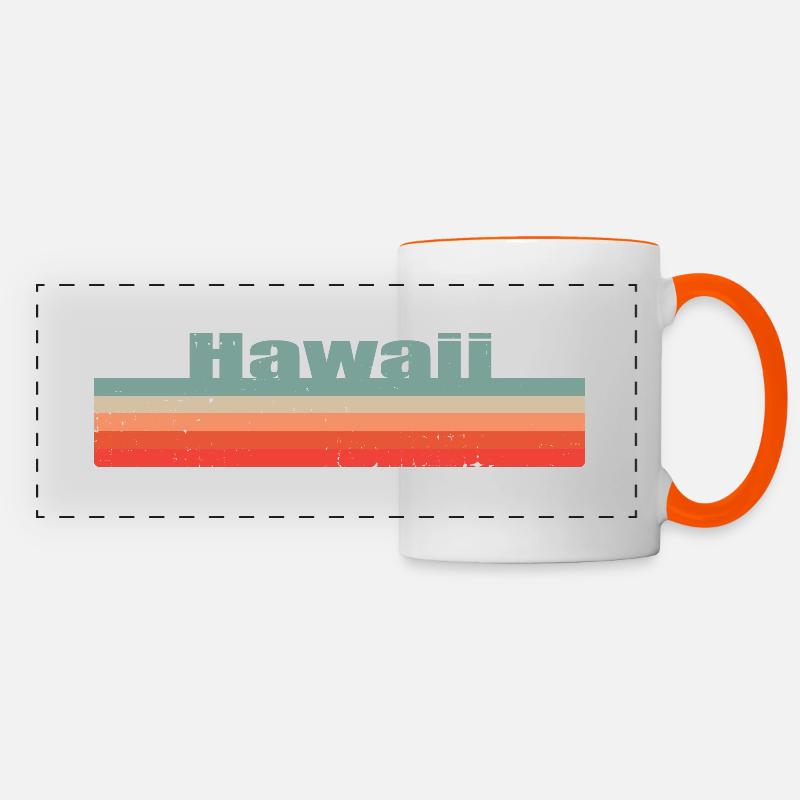 Hawaii Vintage - Panoramatasse - Weiß/Orange