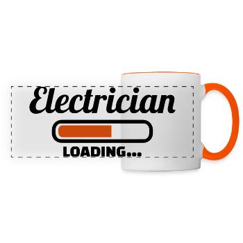 Électricien - Mug panoramique contrasté et blanc - blanc/orange - Devant