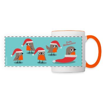 Christmas robin - Panoramic Mug - white/orange - Front