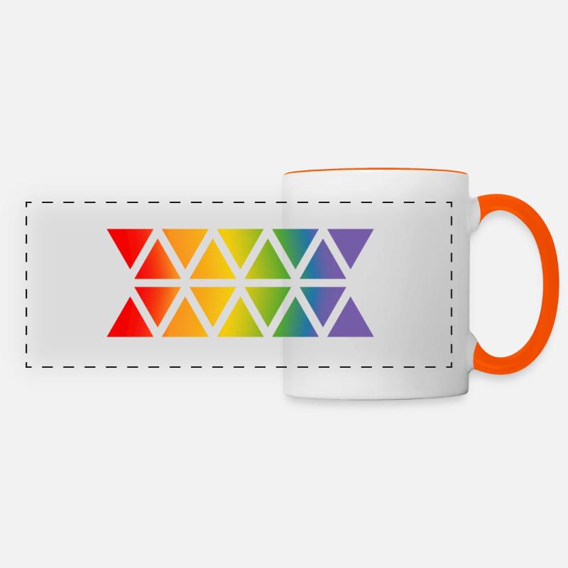 LGBT lgbtqi queer Regenbogen dreiecke - Panoramatasse - Weiß/Orange