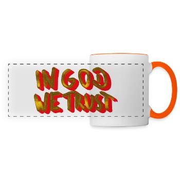 En Dieu nous avons confiance - Mug panoramique contrasté et blanc - blanc/orange - Devant