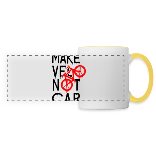 MAKE VÉLO NOT CAR ! (cyclisme) - Mug panoramique contrasté et blanc