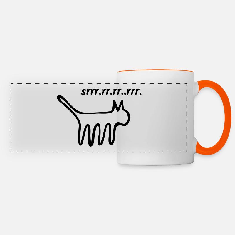 Purring cat - Panoramic Mug - white/orange