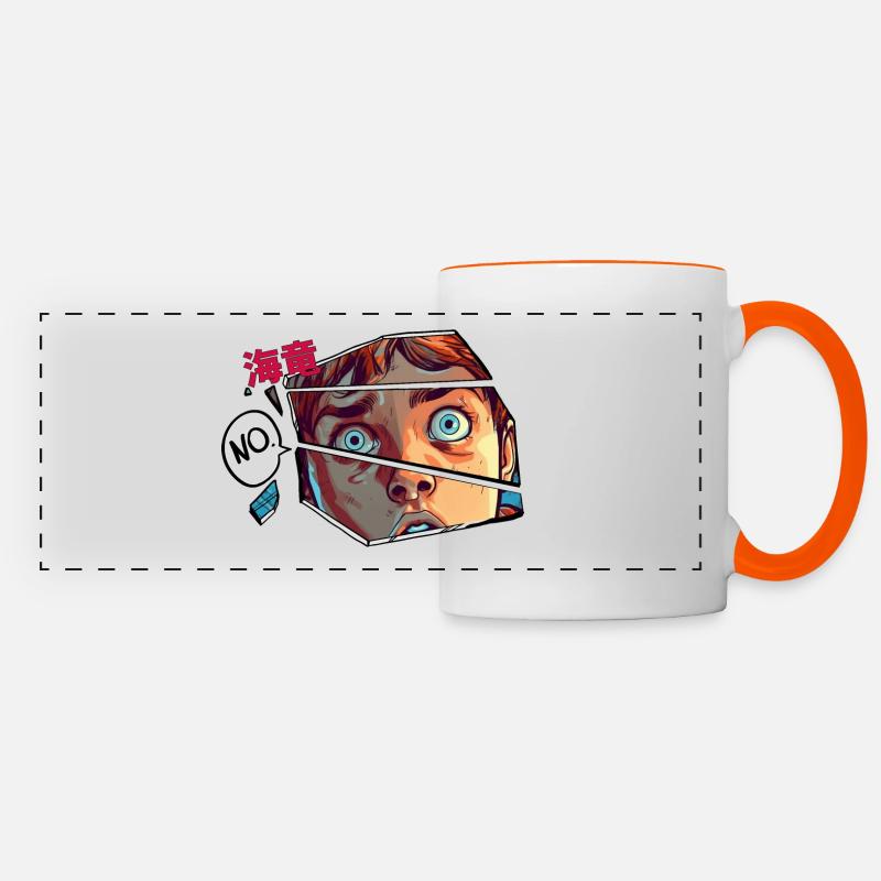 Comics fan! - Mug panoramique contrasté et blanc - blanc/orange