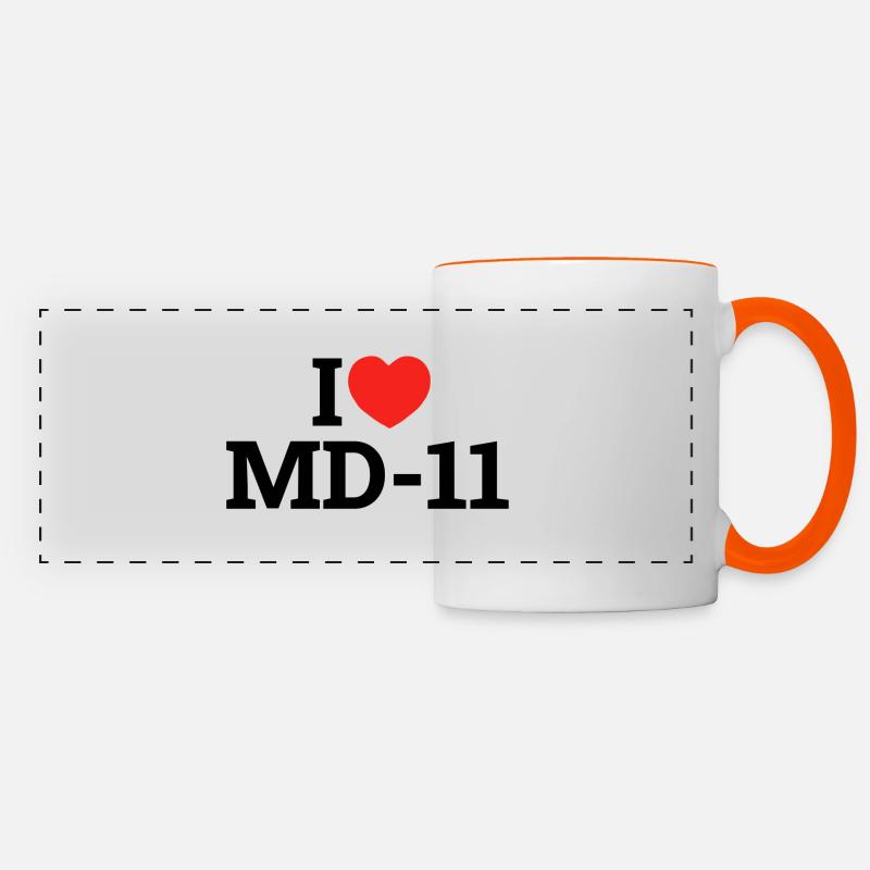 I love MD-11 - Panoramic Mug - white/orange