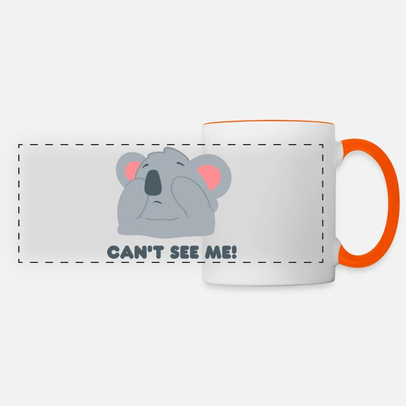Koala Design "CAN´T SEE ME" - Panoramatasse - Weiß/Orange