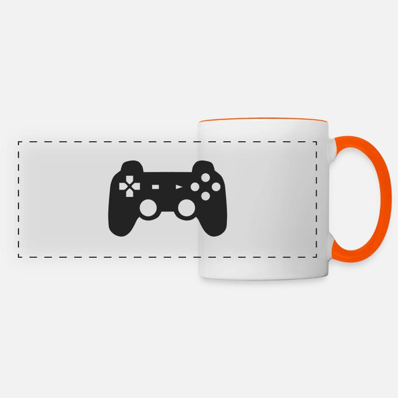 PLSTN controller - Panoramic Mug - white/orange