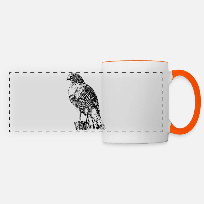 faucon - Mug panoramique contrasté et blanc - blanc/orange