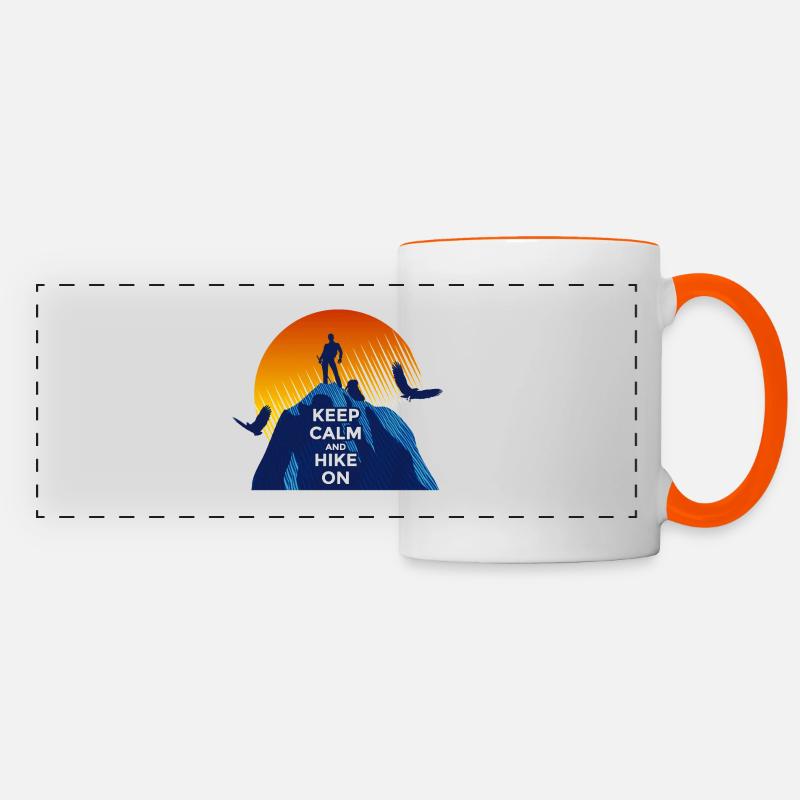 Keep calm and hike on - Panoramic Mug - white/orange
