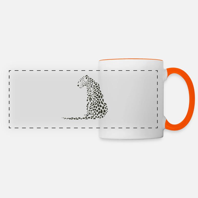 leopard - Panoramic Mug - white/orange