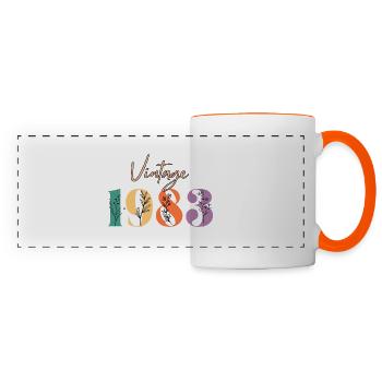 Vintage 1983 florale - Mug panoramique contrasté et blanc - blanc/orange - Devant
