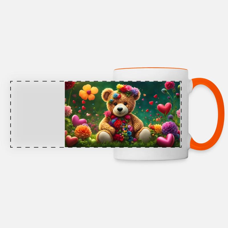 Teddy 2 - Panoramic Mug - white/orange