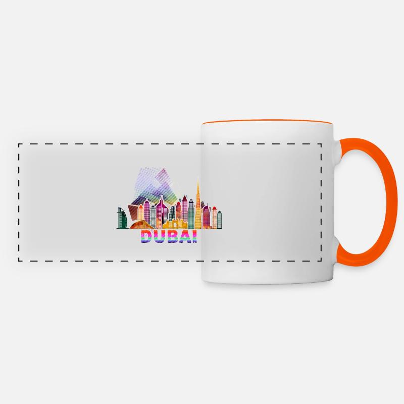 Dubai 3 a - Mug panoramique contrasté et blanc - blanc/orange