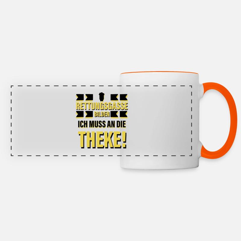 Formation de la voie de secours - Je dois An Le comptoir ! - Mug panoramique contrasté et blanc - blanc/orange
