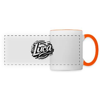 Luca Nom de famille Prénom Graffiti - Mug panoramique contrasté et blanc - blanc/orange - Devant
