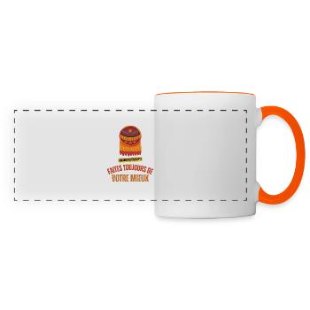 Les 4 accords Toltèques - Mug panoramique contrasté et blanc - blanc/orange - Devant