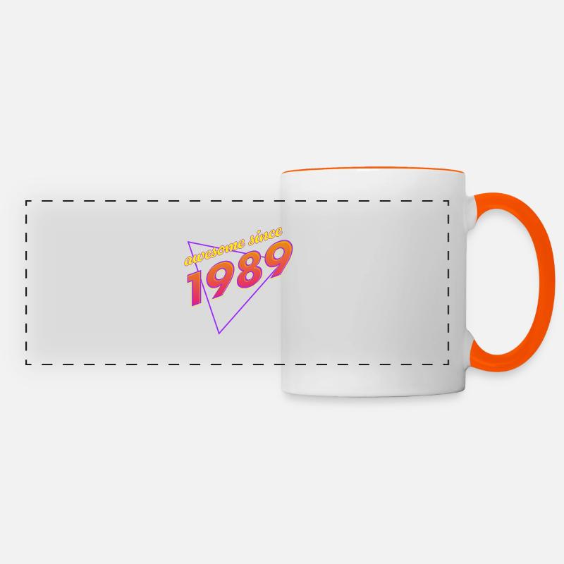 Retro Awesome: Born in '89 - Panoramic Mug - white/orange