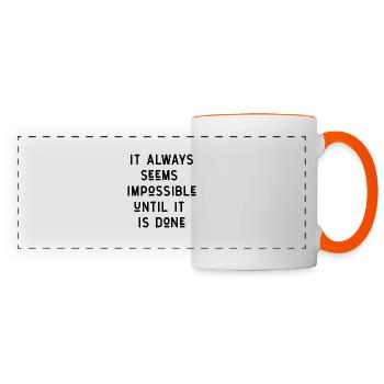 citat citat motivation inspiration omöjligt - Panoramamugg - vit/orange - Fram