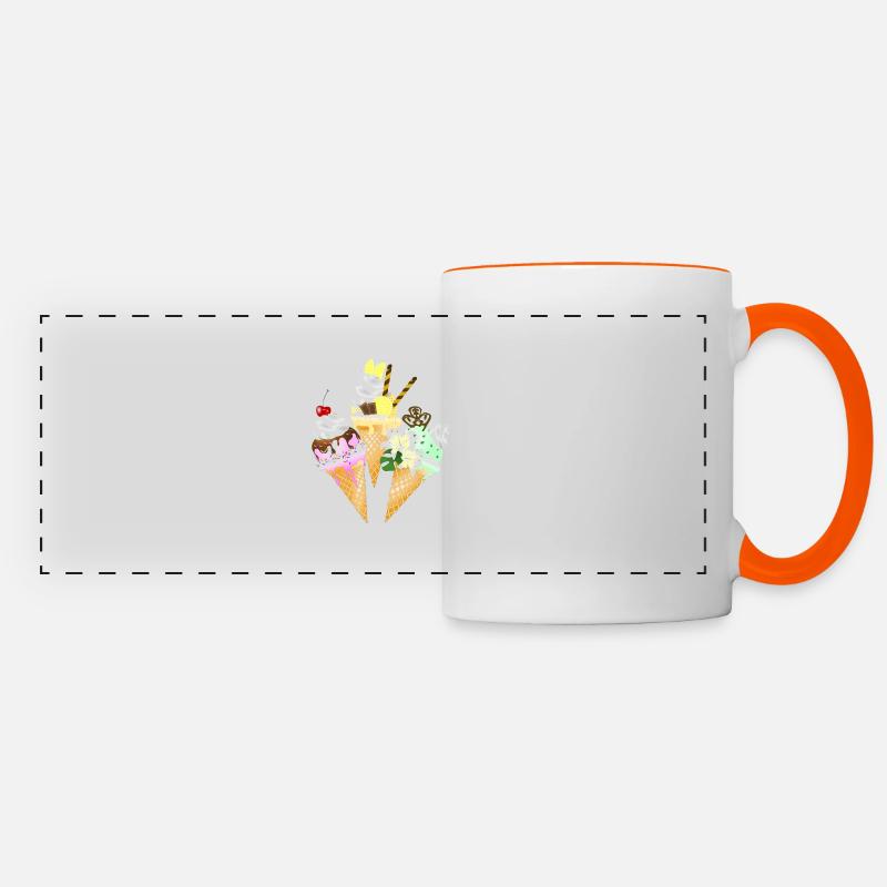 Ice cream cone - Panoramic Mug - white/orange