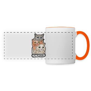 Maman chat Maman chat - Mug panoramique contrasté et blanc - blanc/orange - Devant