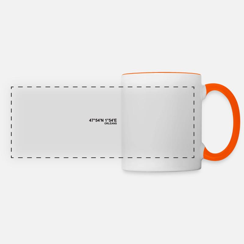 Orléans coordinates - Panoramic Mug - white/orange