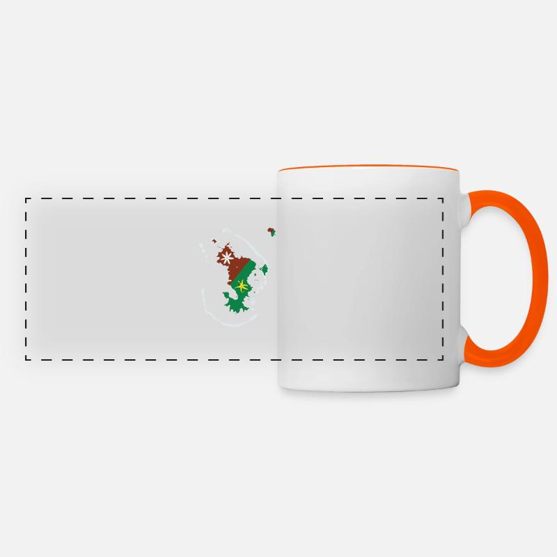 Maore (Mayotte) île d'Afrique - Mug panoramique contrasté et blanc - blanc/orange