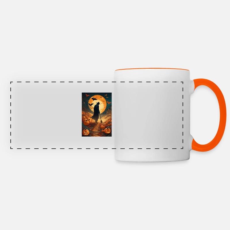Live scarecrow - Panoramic Mug - white/orange