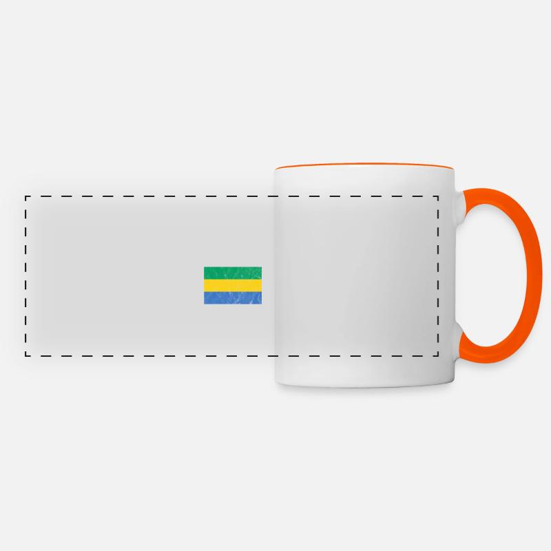 Gabon - Mug panoramique contrasté et blanc - blanc/orange
