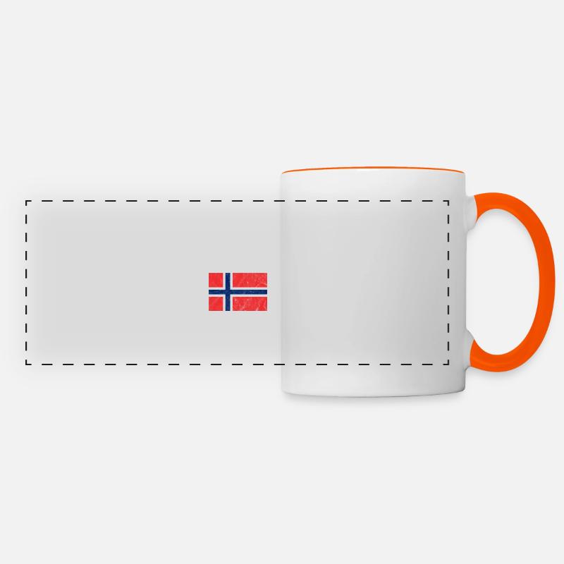 Norwegen - Panoramatasse - Weiß/Orange