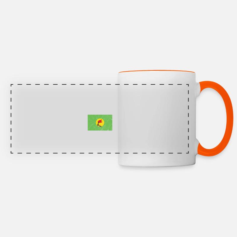 Zaïre - Mug panoramique contrasté et blanc - blanc/orange
