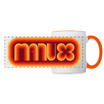 70s Hypnotic Orange Manu - Panoramic Mug - white/orange - Front