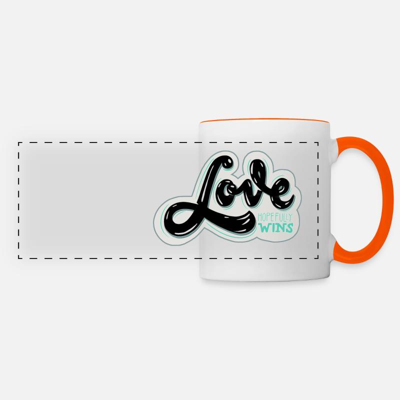 Love - Panoramic Mug - white/orange